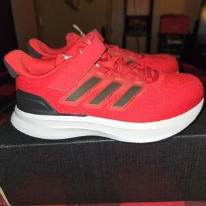 Adidas Kids Red and Black Sneakers Youth Size 1